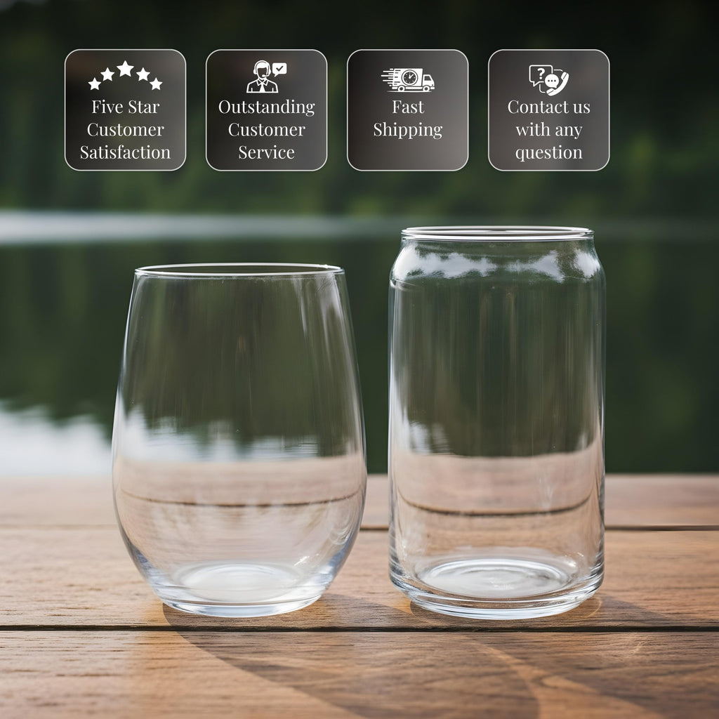 Blue Crab Laser Engraved Glasses - Coastal Gift