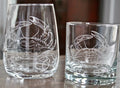 Blue Crab Laser Engraved Glasses - Coastal Gift