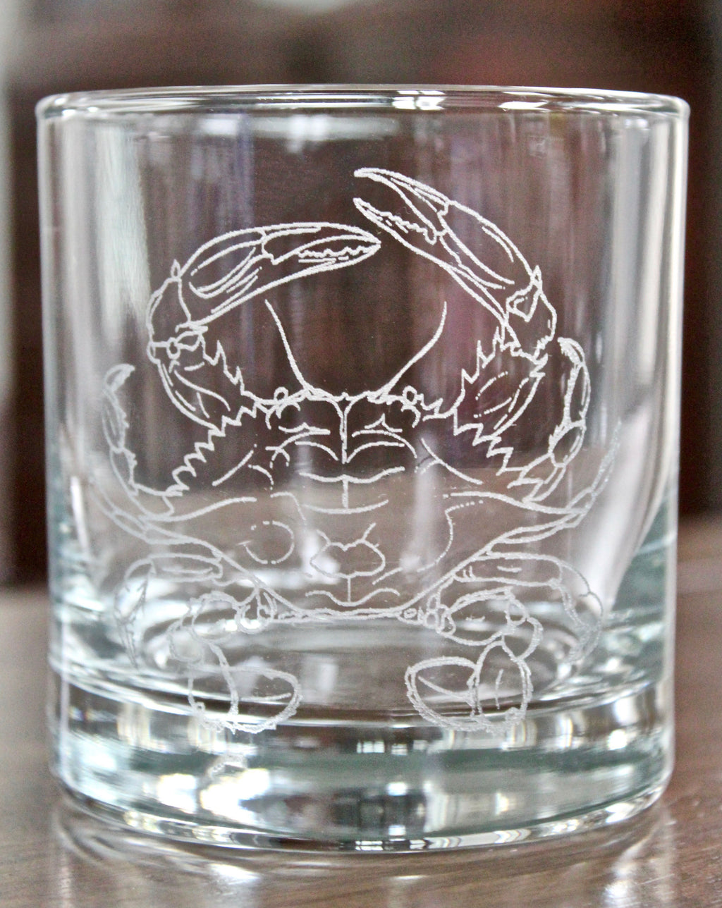 Blue Crab Laser Engraved Glasses - Coastal Gift